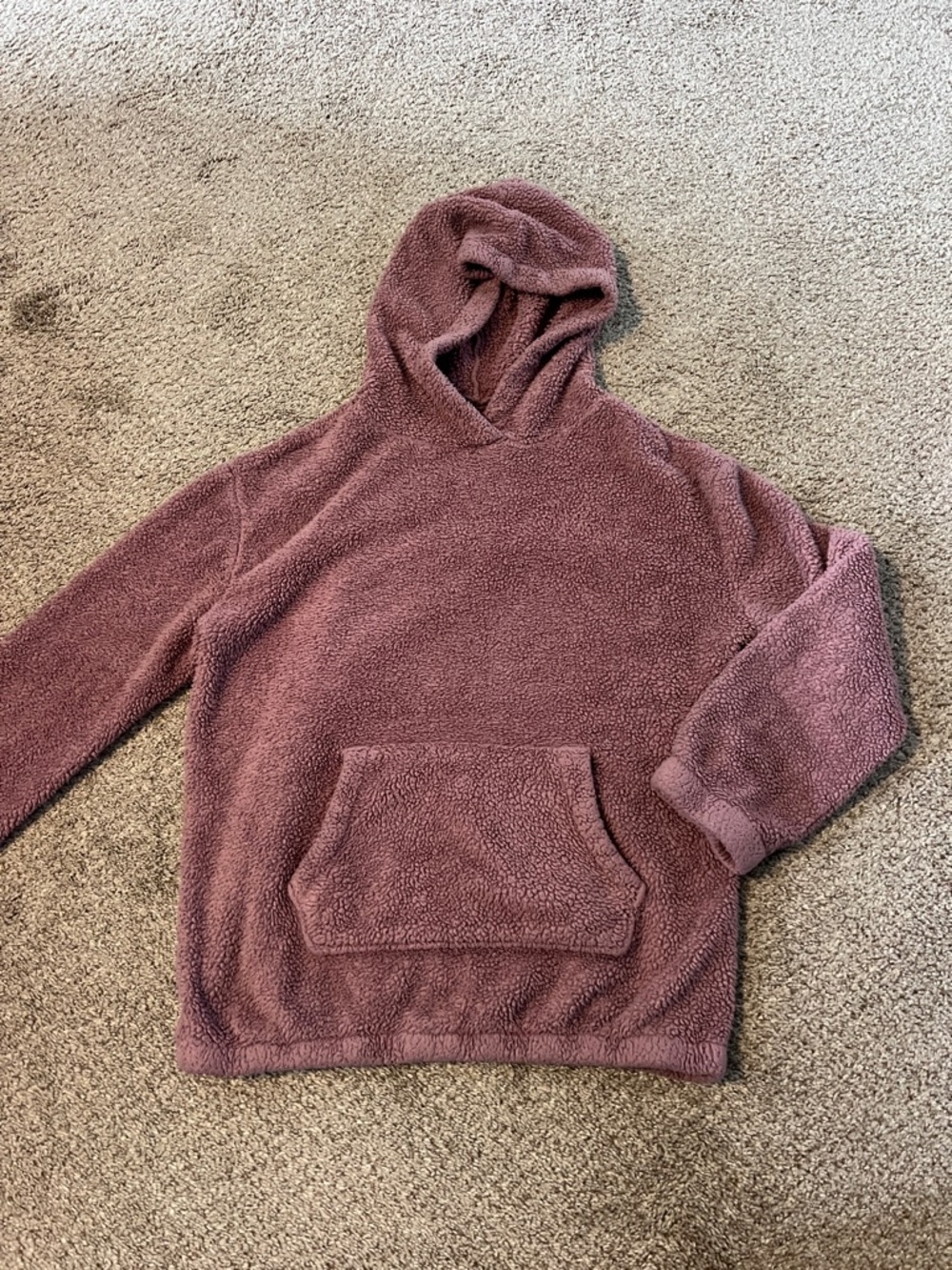Aeropostale Sherpa Hoodie in Dusty Mauve